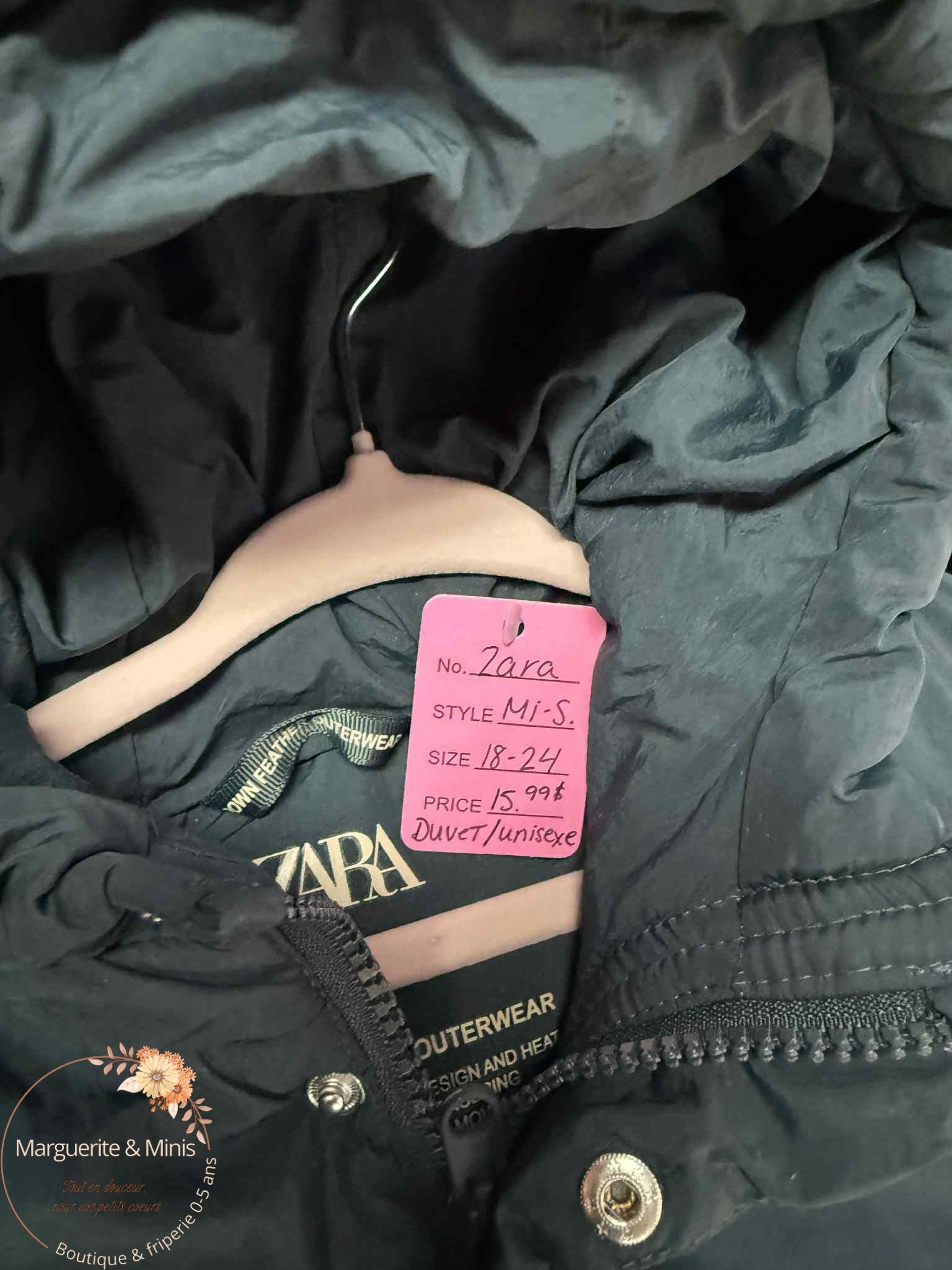ZARA - Manteau mi-saison- Duvet - 18-24 mois